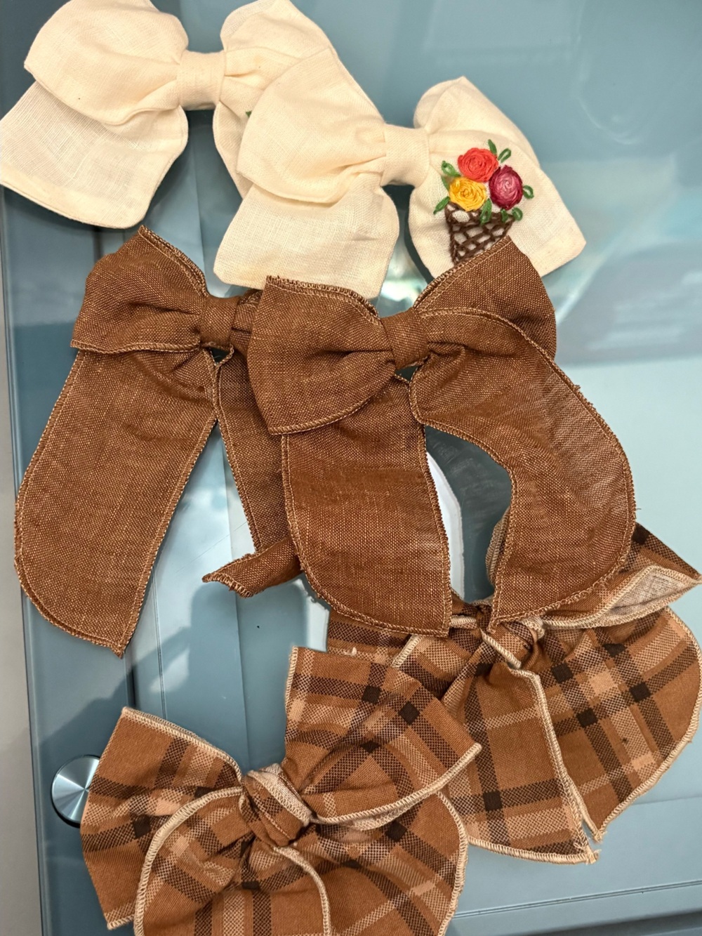Kids Brown Bow Tie set- Lightweight Fabric